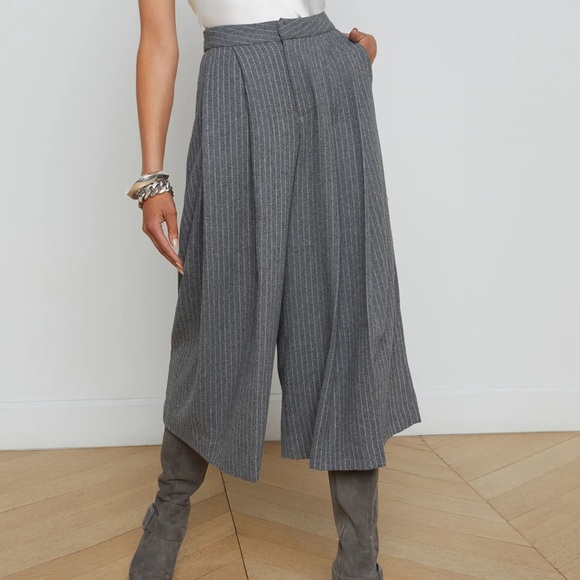 L´AGENCE Mahalia Pinstriped Coulette Pants